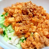 豆腐とひき肉のピリ辛マヨそぼろ丼